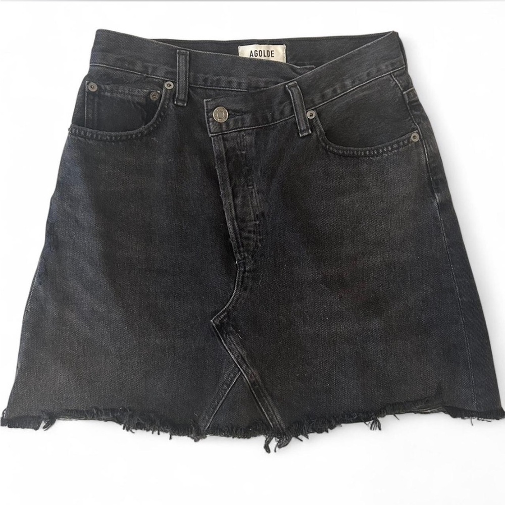 Agolde Black A-Line Mini Skirt